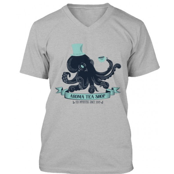 Aroma Tea Shop's Octopus Logo T Shirt (GREY)